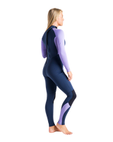 The C-Skins Womens Surflite 3/2mm Back Zip Wetsuit in Bluestone, Lilac & White