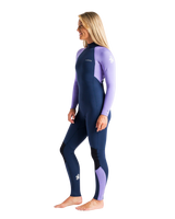 The C-Skins Womens Surflite 3/2mm Back Zip Wetsuit in Bluestone, Lilac & White