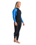 Surflite 4/3mm Back Zip Wetsuit in Black, Azure & Black