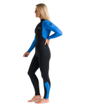 Surflite 4/3mm Back Zip Wetsuit in Black, Azure & Black