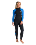 Surflite 4/3mm Back Zip Wetsuit in Black, Azure & Black