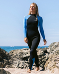 Surflite 4/3mm Back Zip Wetsuit in Black, Azure & Black