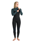 NuWave Solace 5/4/3mm Chest Zip Wetsuit in Black, Forest Green & Mulberry