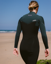 NuWave Solace 5/4/3mm Chest Zip Wetsuit in Black, Forest Green & Mulberry