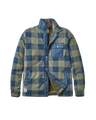 Firelight Sherpa Lined Overshirt in Dusty Olive & Dark Denim Check