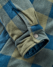 Firelight Sherpa Lined Overshirt in Dusty Olive & Dark Denim Check