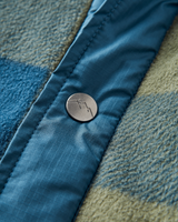 Firelight Sherpa Lined Overshirt in Dusty Olive & Dark Denim Check