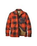 Firelight Sherpa Lined Overshirt in Dark Rust Buffalo Check