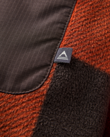 Firelight Sherpa Lined Overshirt in Dark Rust Buffalo Check
