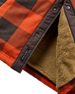 Firelight Sherpa Lined Overshirt in Dark Rust Buffalo Check