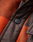 Firelight Sherpa Lined Overshirt in Dark Rust Buffalo Check