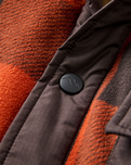 Firelight Sherpa Lined Overshirt in Dark Rust Buffalo Check