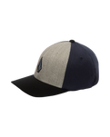 The Volcom Mens Full Stone Heather Flexfit Cap in Storm Blue