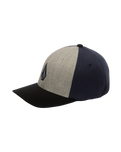 The Volcom Mens Full Stone Heather Flexfit Cap in Storm Blue