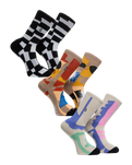 The Volcom Mens Carrau Print Mixer Socks (3 Pack) in Multi