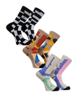 The Volcom Mens Carrau Print Mixer Socks (3 Pack) in Multi