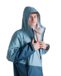 Advance Long Sleeved Changing Robe in Blue & Light Grey
