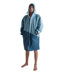 Advance Long Sleeved Changing Robe in Blue & Light Grey