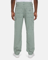 The Dickies Garyville Hickory Stripe Trousers in Green | Anns