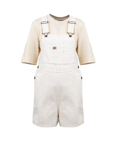 The Dickies Womens Duck Canvas Bib Shorts in Cloud