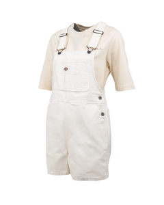 The Dickies Womens Duck Canvas Bib Shorts in Cloud