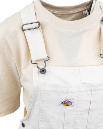 The Dickies Womens Duck Canvas Bib Shorts in Cloud