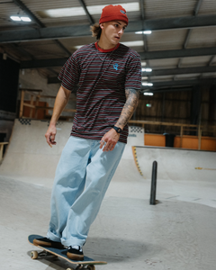 Madison Baggy Tapered Jeans in Vintage Blue