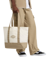 Logo Canvas Beach Bag in Egret