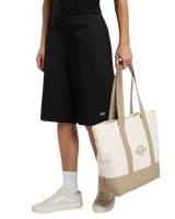 Logo Canvas Beach Bag in Egret
