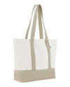 Logo Canvas Beach Bag in Egret