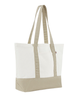 Logo Canvas Beach Bag in Egret