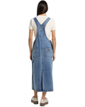 Bib Long Overall Dress in Rinsed Blue Fade