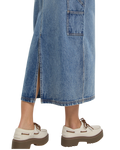Bib Long Overall Dress in Rinsed Blue Fade