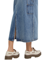 Bib Long Overall Dress in Rinsed Blue Fade