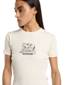 The Dickies Womens Companion Center Logo T-Shirt in Whitecap Grey