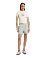 The Dickies Womens Companion Center Logo T-Shirt in Whitecap Grey