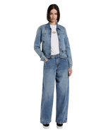 Denim Slim Jacket in Rinsed Blue Fade