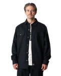 Mike Anderson Lined Shirt Jacket in Black
