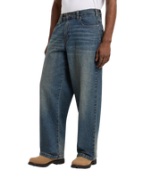 Hilham Extra Loose Straight Jeans in Khaki Tinted Blue