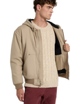 Hilham Hooded Canvas Jacket in Desert Sand