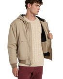 Hilham Hooded Canvas Jacket in Desert Sand