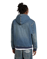 Hilham Hooded Jacket in Khaki Tinted Blue