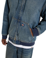 Hilham Hooded Jacket in Khaki Tinted Blue