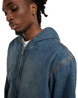 Hilham Hooded Jacket in Khaki Tinted Blue