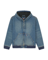 Hilham Hooded Jacket in Khaki Tinted Blue