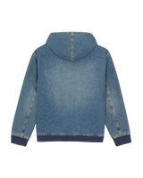 Hilham Hooded Jacket in Khaki Tinted Blue