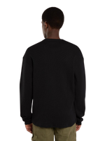 Waffle Long Sleeve T-Shirt in Black