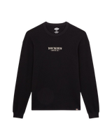 Waffle Long Sleeve T-Shirt in Black