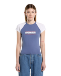 The Dickies Womens Derby Raglan T-Shirt in Retro Indigo