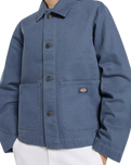 Unlined Canvas Chore Jacket in Retro Indigo